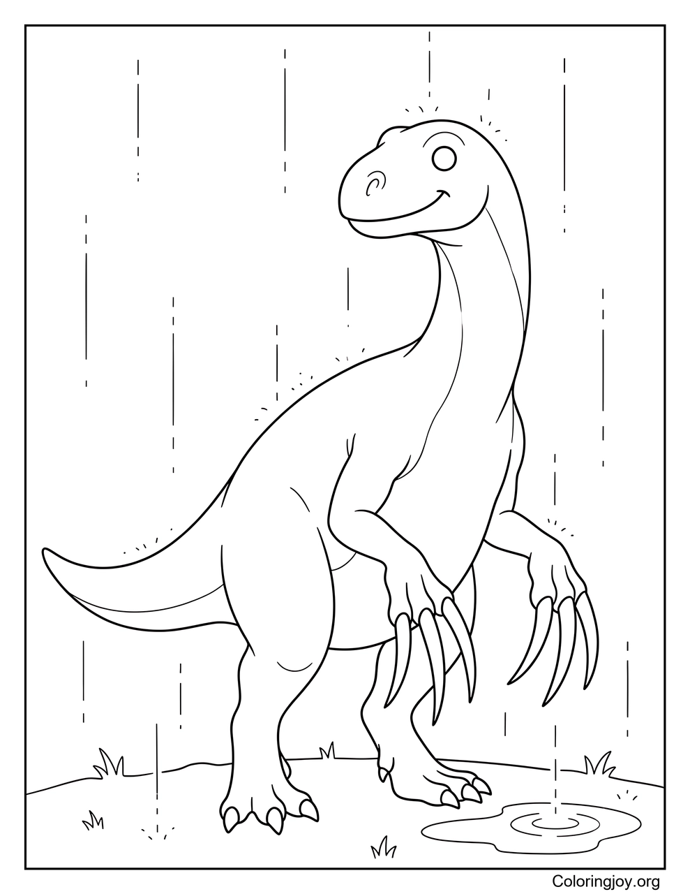 Escena de lluvia suave de Therizinosaurus
