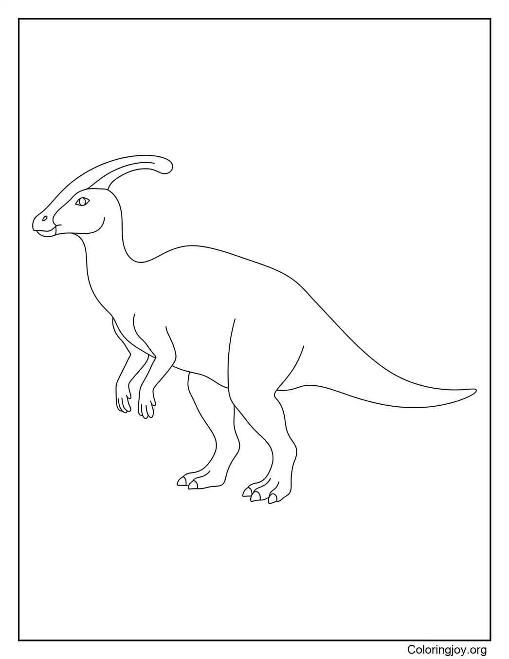 Esquema simple Parasaurolophus imprimible