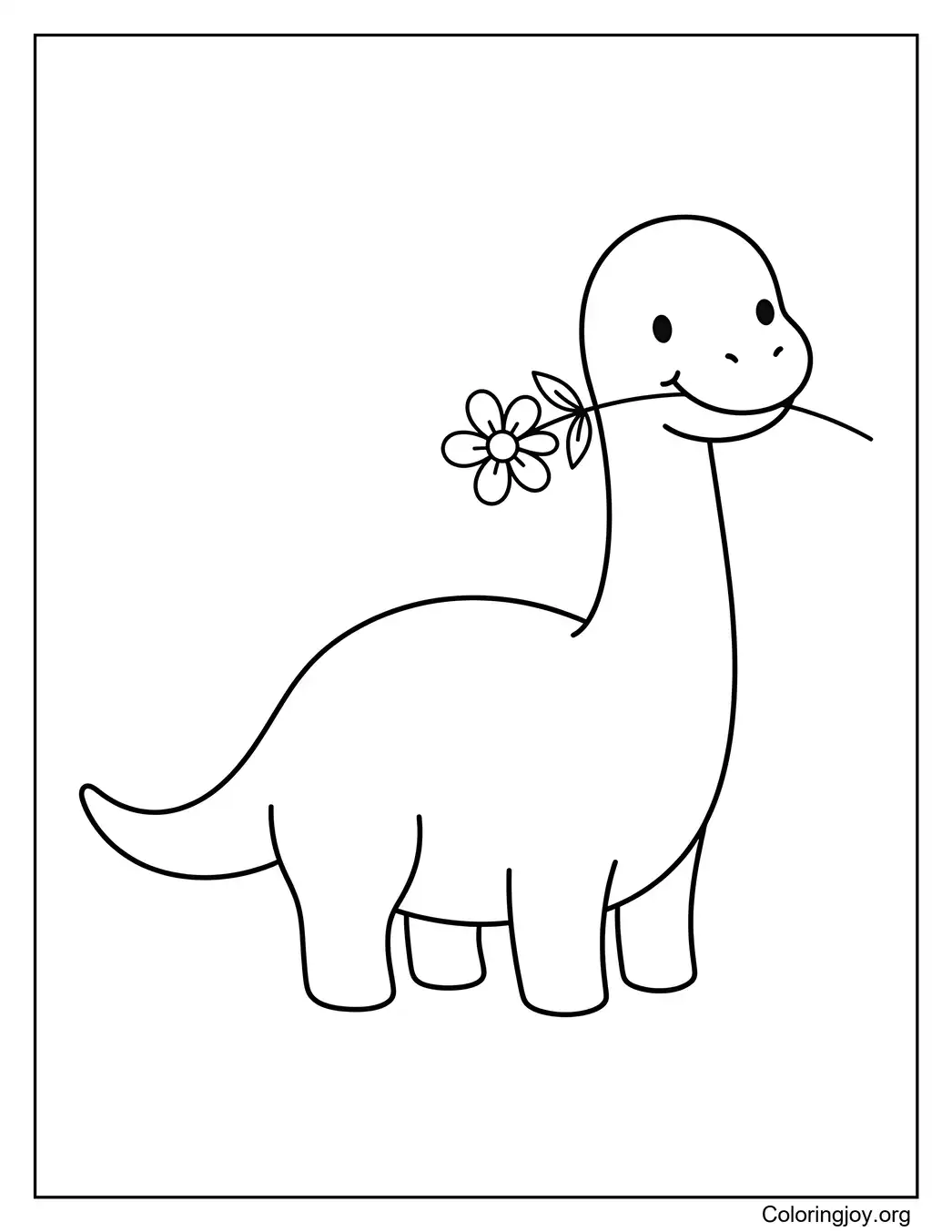 Brontosaurio bebé con flores