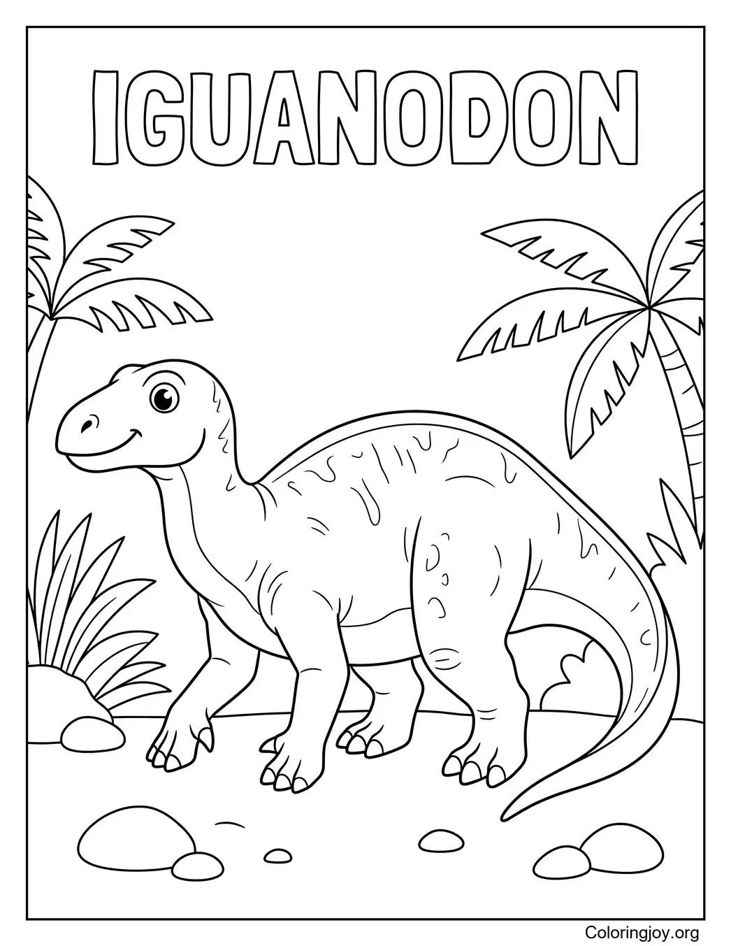 Hoja para colorear de Iguanodonte