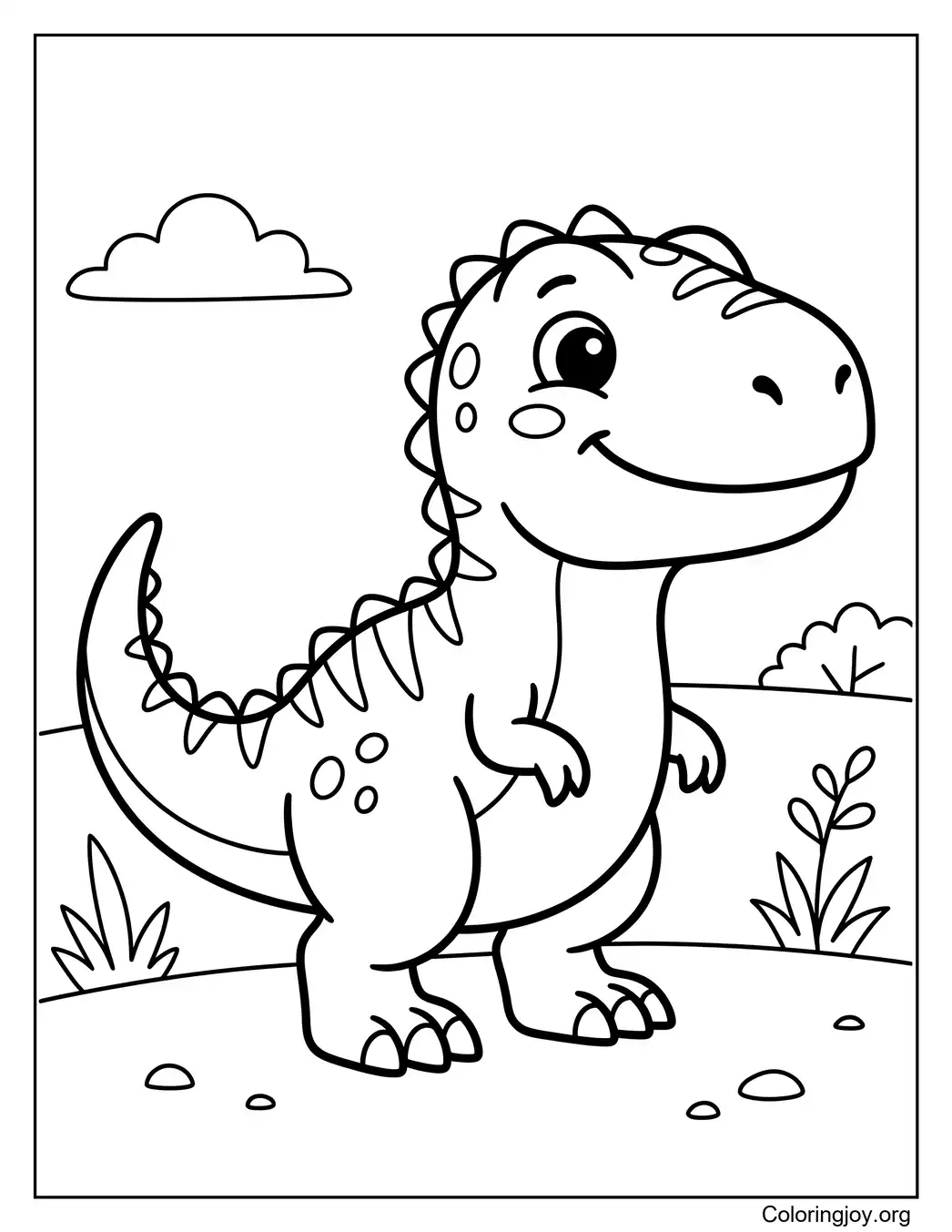 Lindo Bebé Giganotosaurio Página Para Colorear