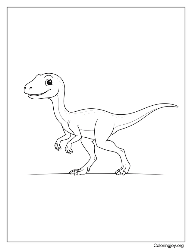 Lindo Compsognathus Sonriendo Página Para Colorear