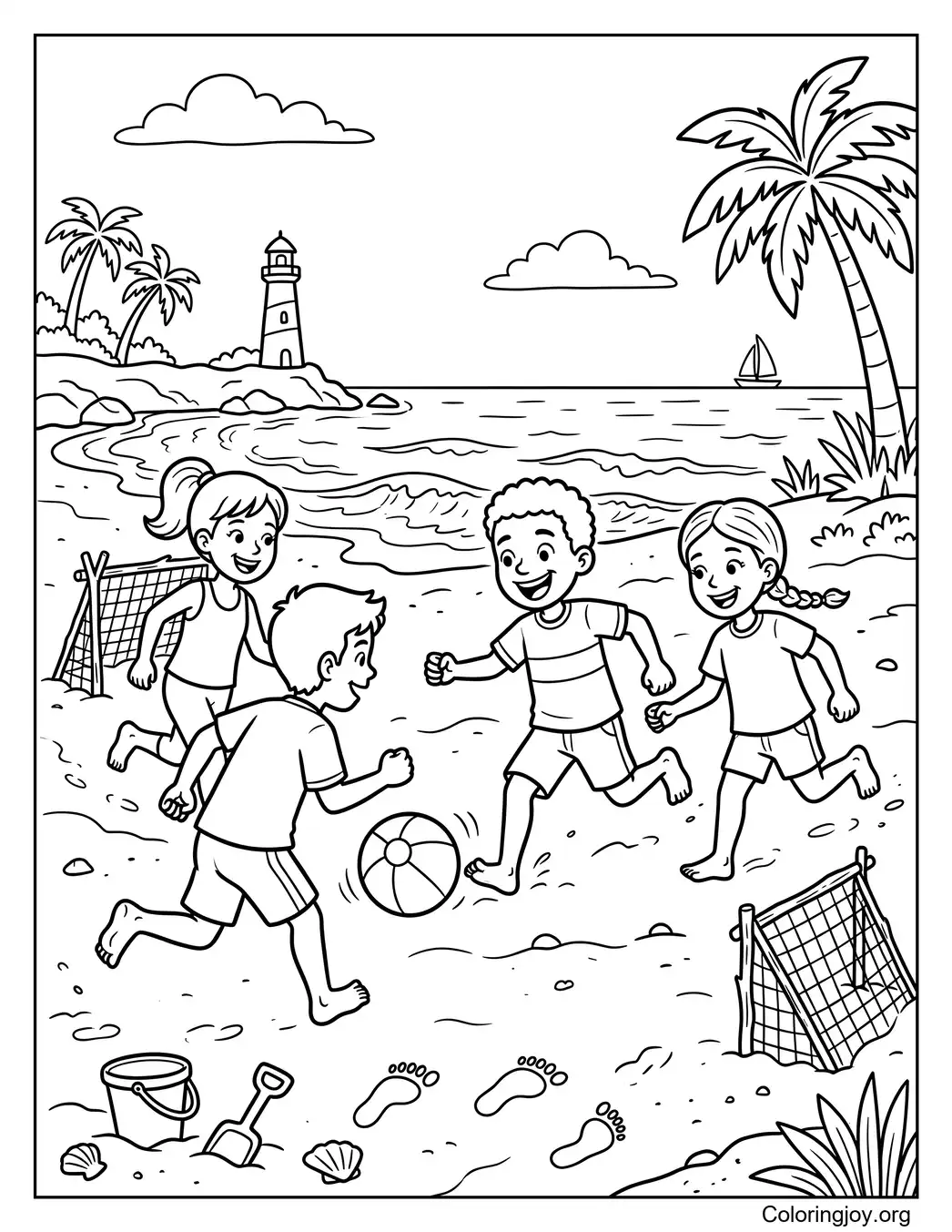 Partido de fútbol con pelota de playa