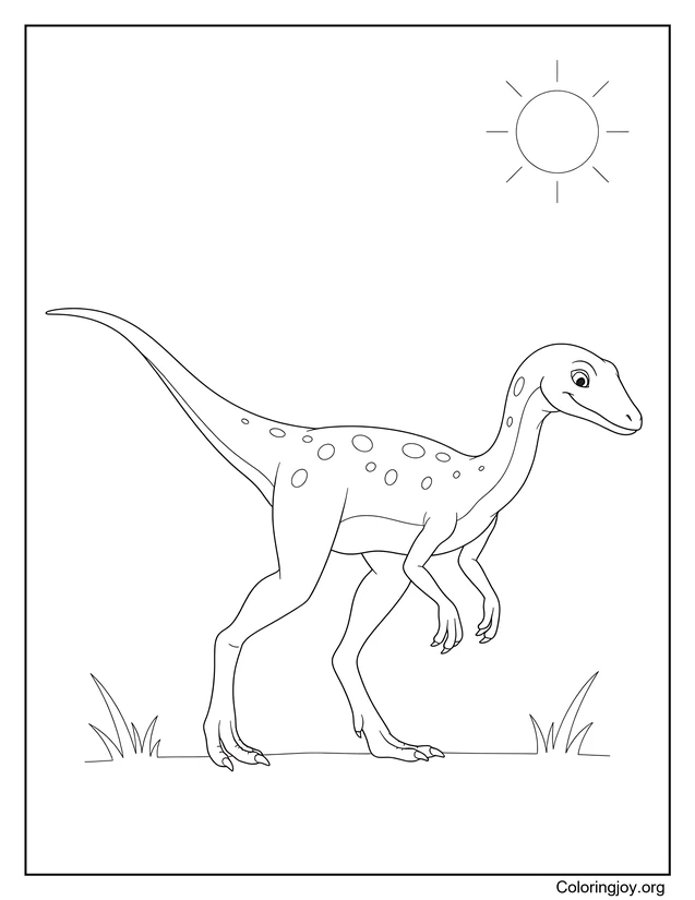 Compsognathus Sunny Walk Página para colorear