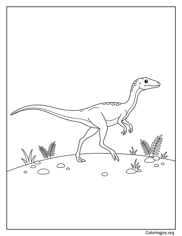 Dino Dino Paseando Página Para Colorear