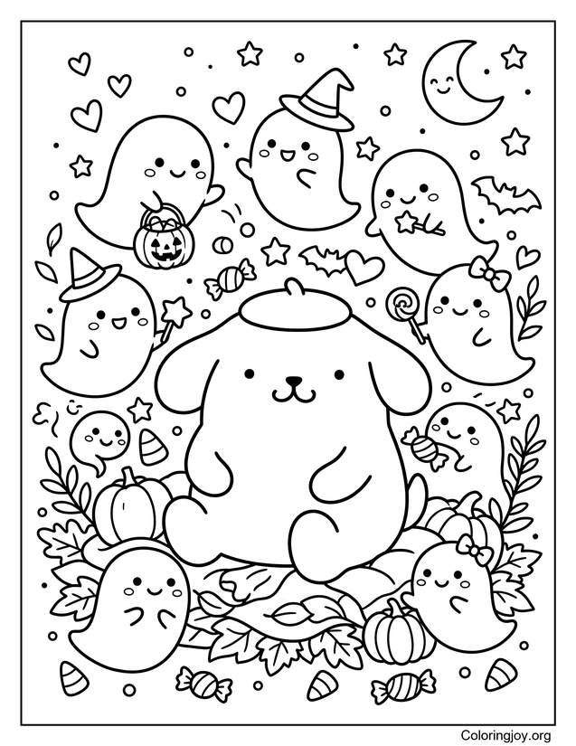 Una noche espeluznante con los amigos fantasmales de Pompompurin