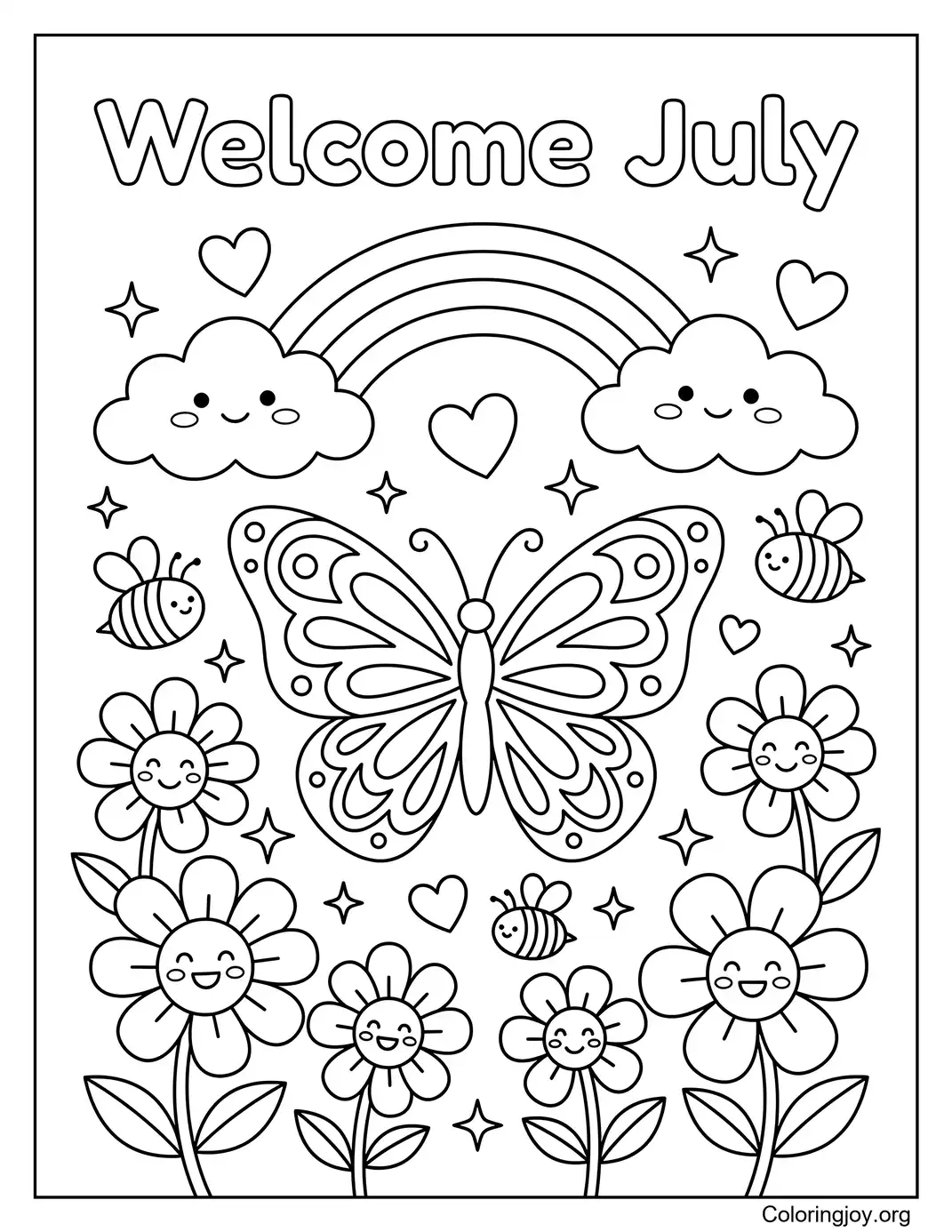 Prado de mariposas de julio