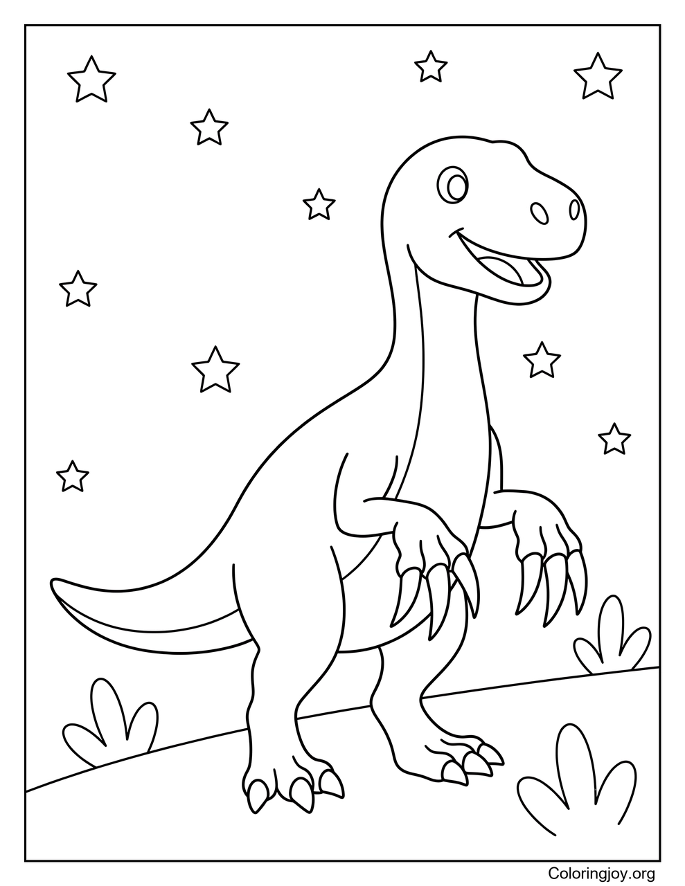 Therizinosaurus bajo el cielo estrellado