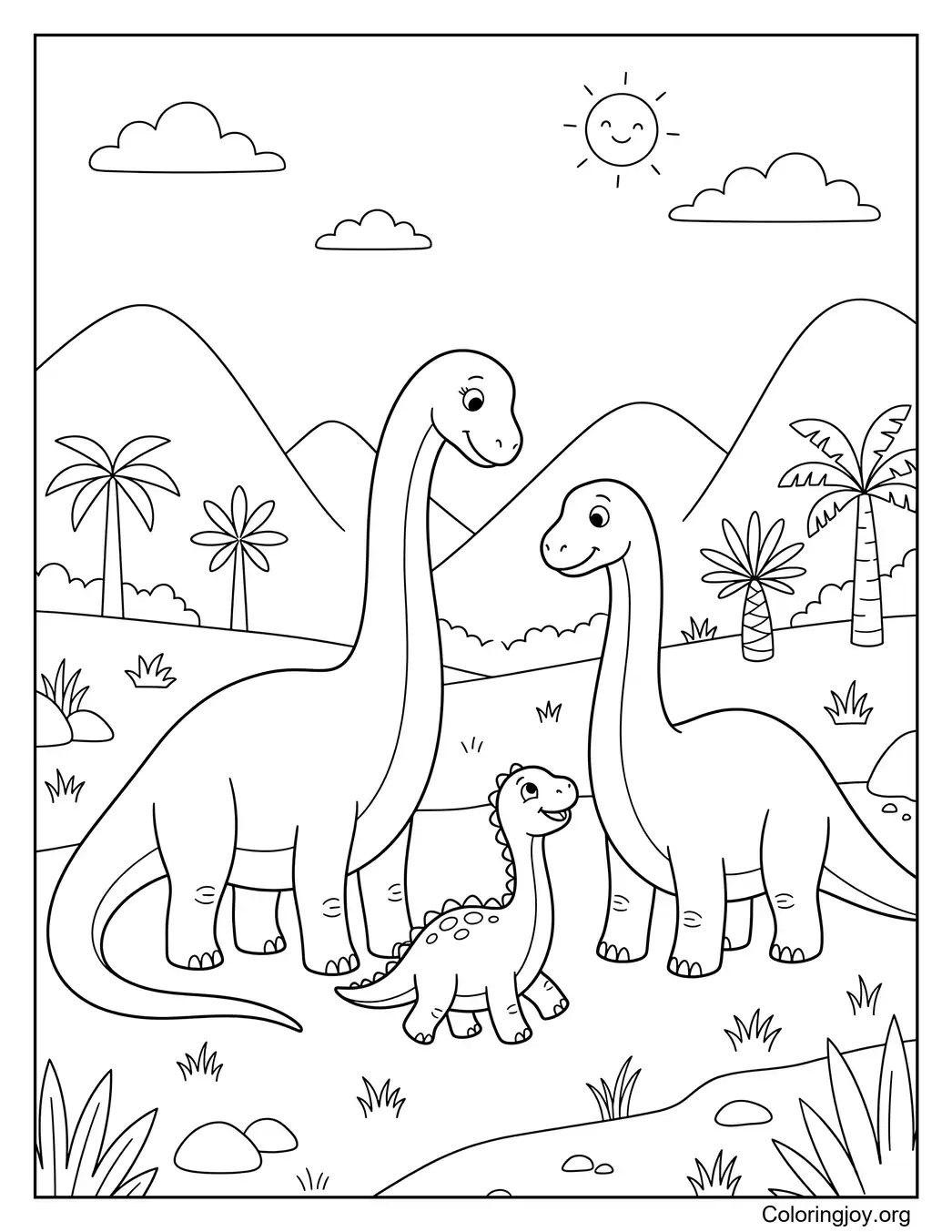 Tiempo en familia del brontosaurio