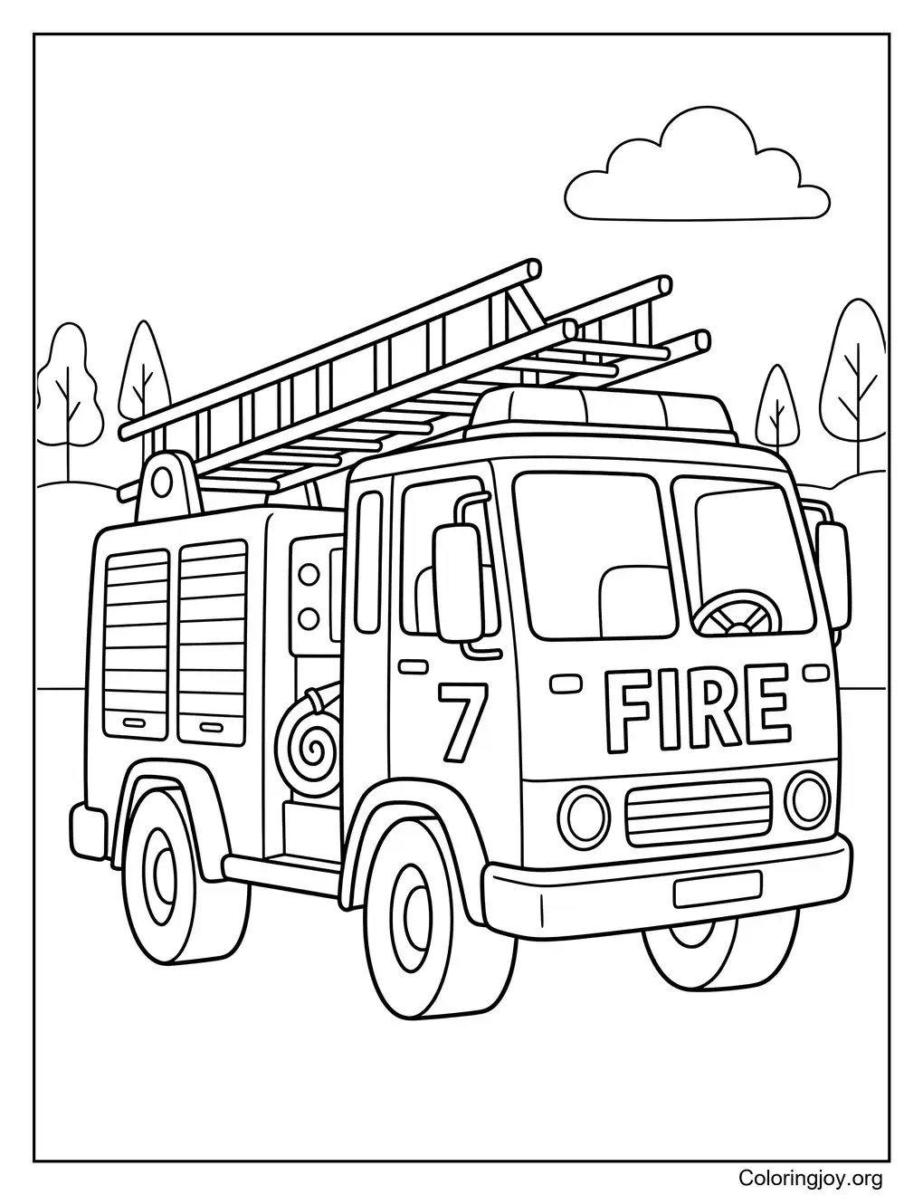 Fire Truck Coloring Book Printable