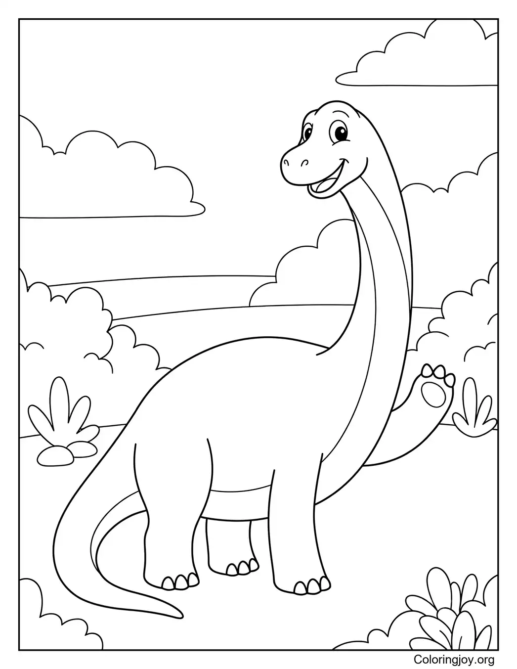 Waving Brontosaurus Hello