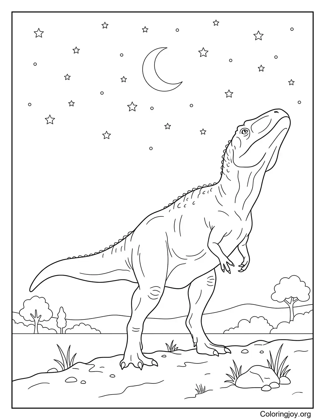 Giganotosaurus beobachtet den Nachthimmel