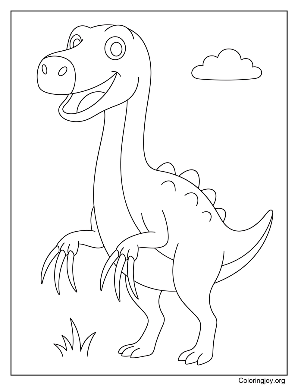 Heureux, Therizinosaurus, sourire, contour
