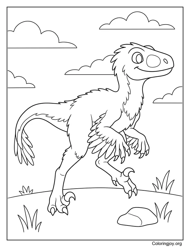 Glücklicher Utahraptor für Kinder