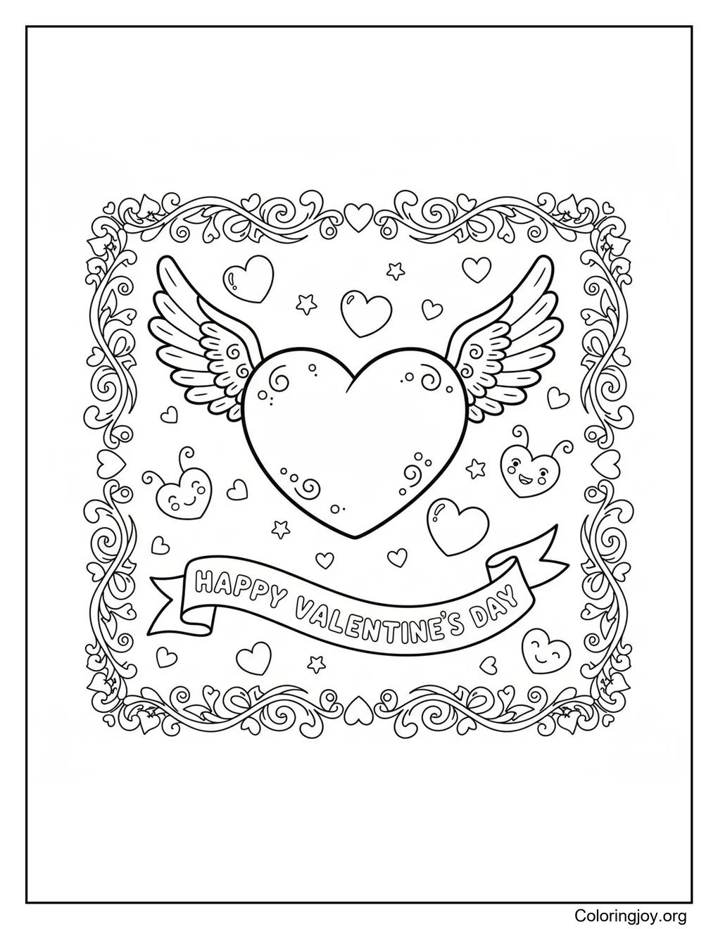 Heart with wings valentine