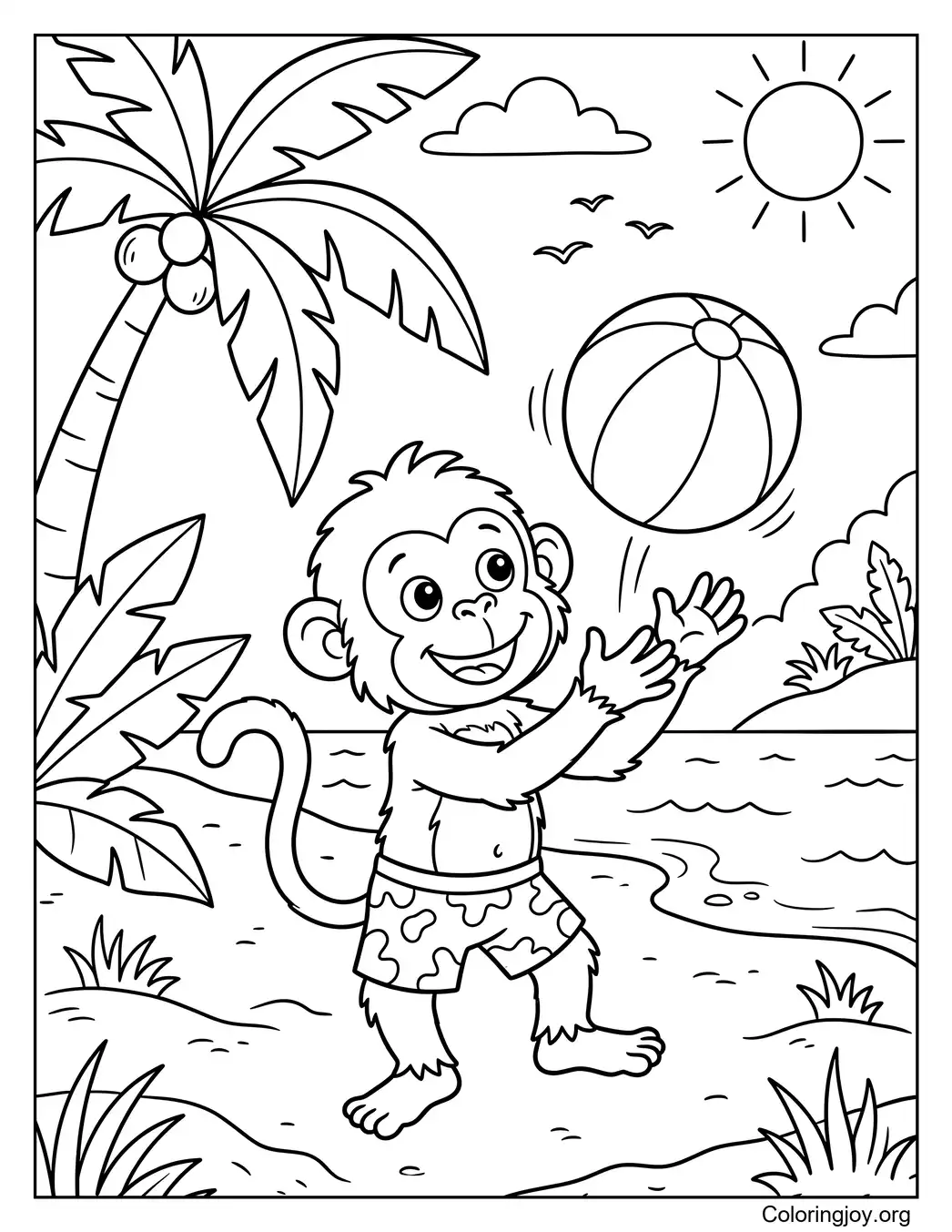 Aap Spelen Met Strandbal