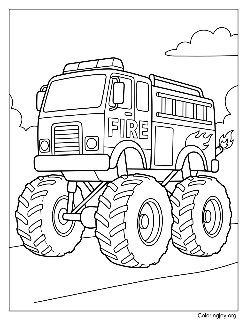 Monster Fire Truck Coloring Page