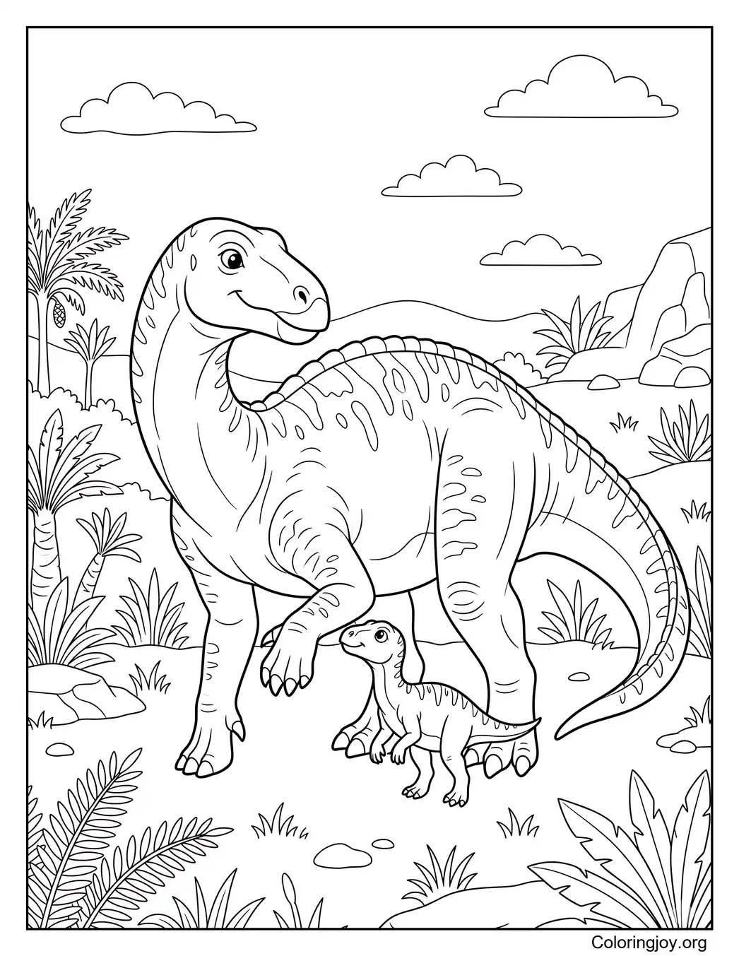 Mother and Baby Iguanodon