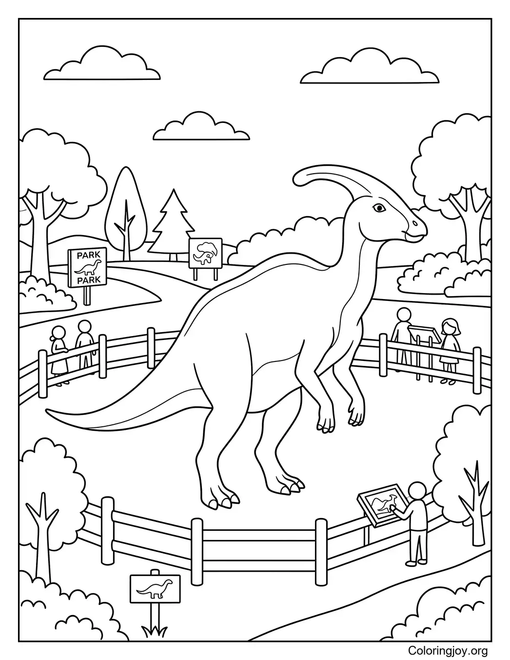 Parasaurolophus in a Dinosaur Park
