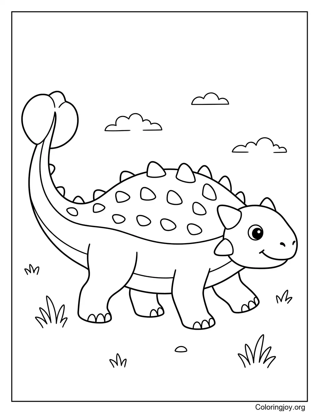 Printable Coloring Page Of Ankylosaurus