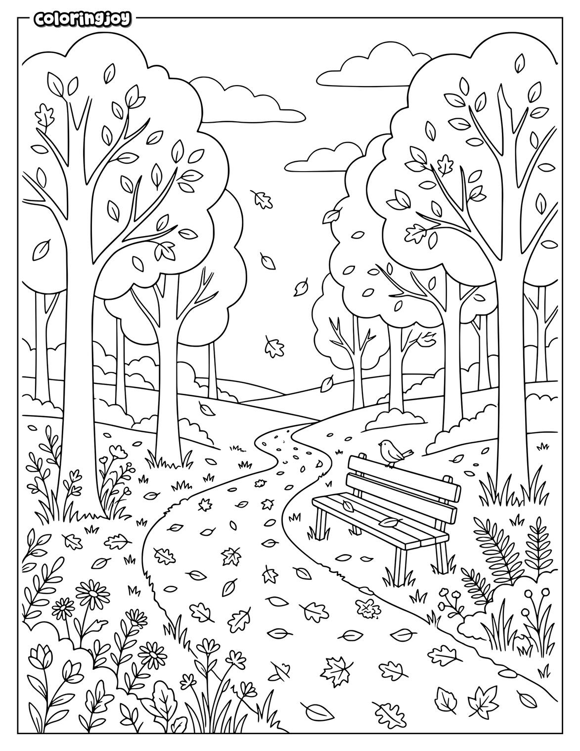Two large squirrels gathering beside Fall Leaves in autumn scene.