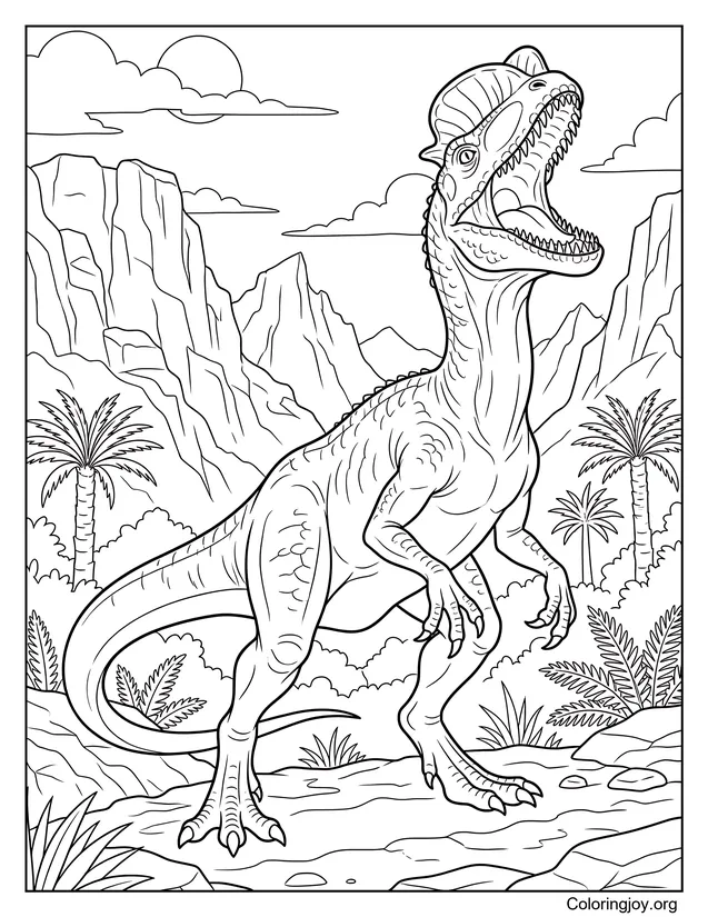 Roaring Dilophosaurus
