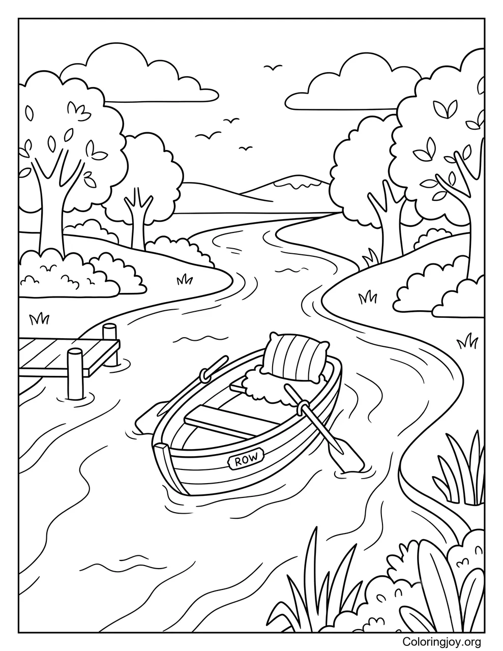 Ruderboot auf dem Fluss