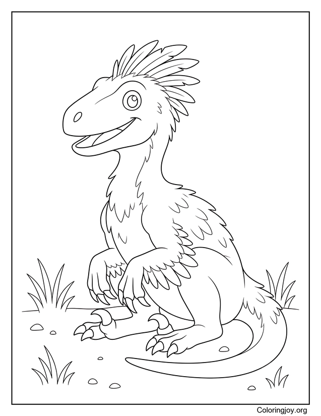 Einfach sitzender Utahraptor