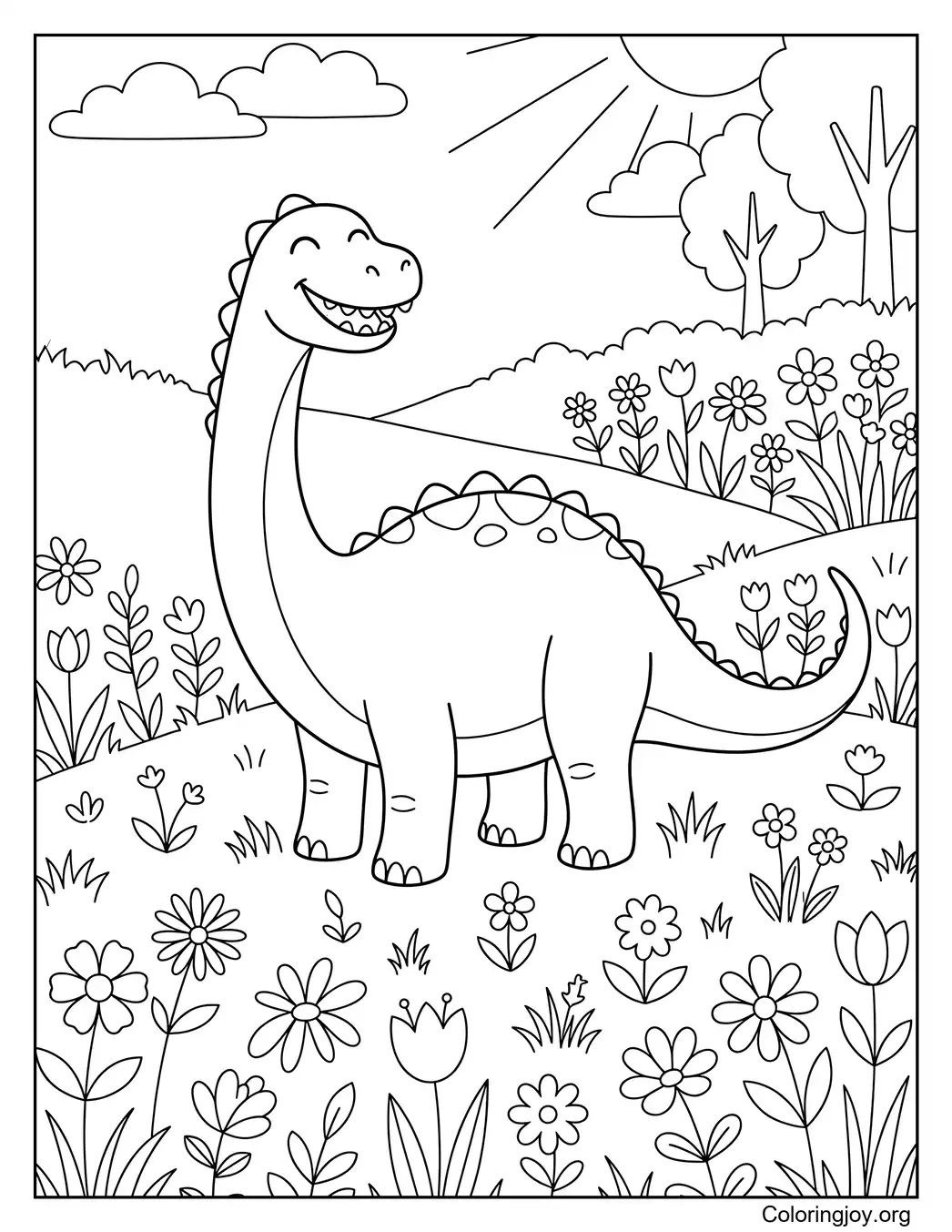 Flower Meadow Brontosaurus