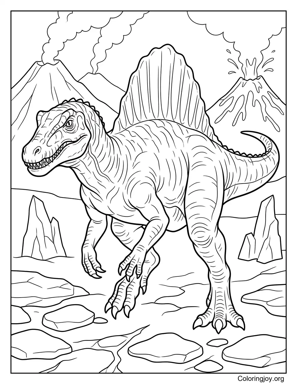 Vulkan-Abenteuer-Spinosaurus-Malseite