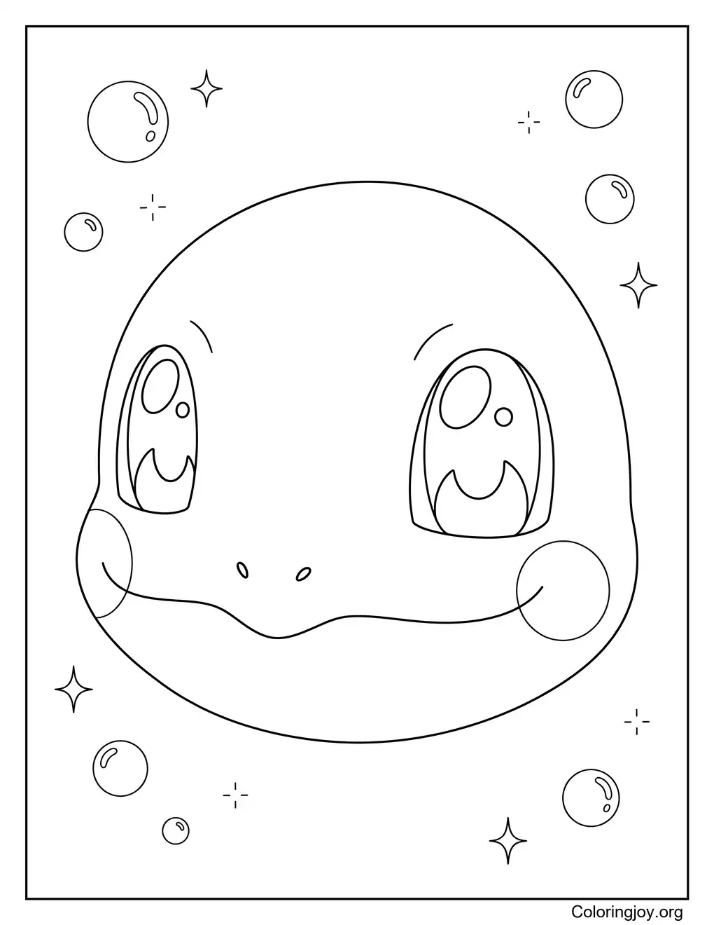 Face close up Squirtle coloring picture