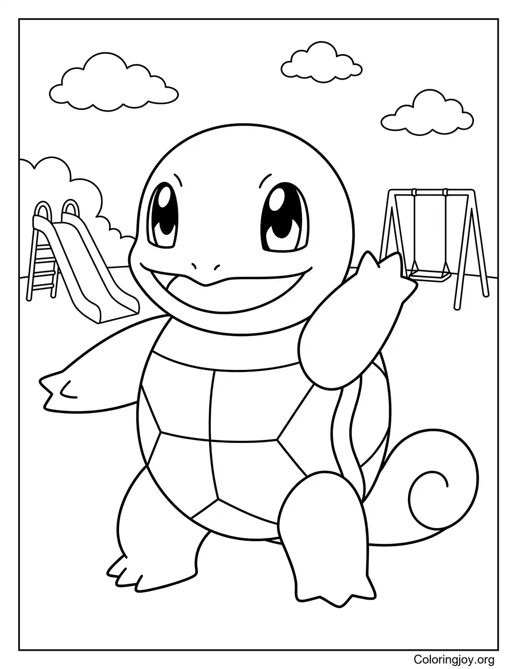Kids friendly Squirtle picture to color