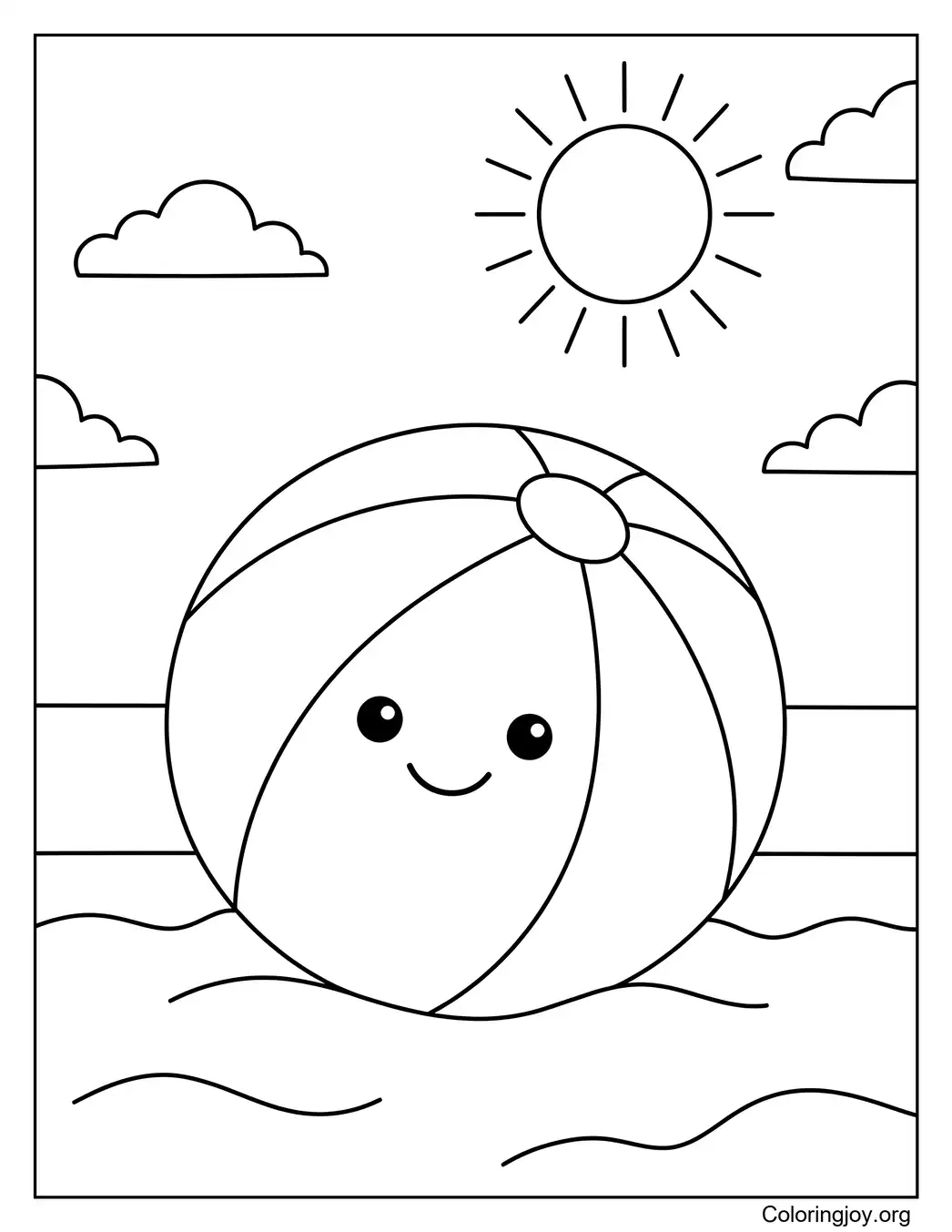 Zonnige glimlach strandbal