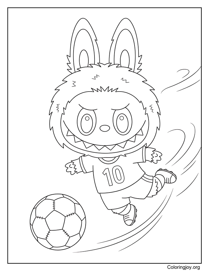 Il calcio d'attaccante perfetto Labubu