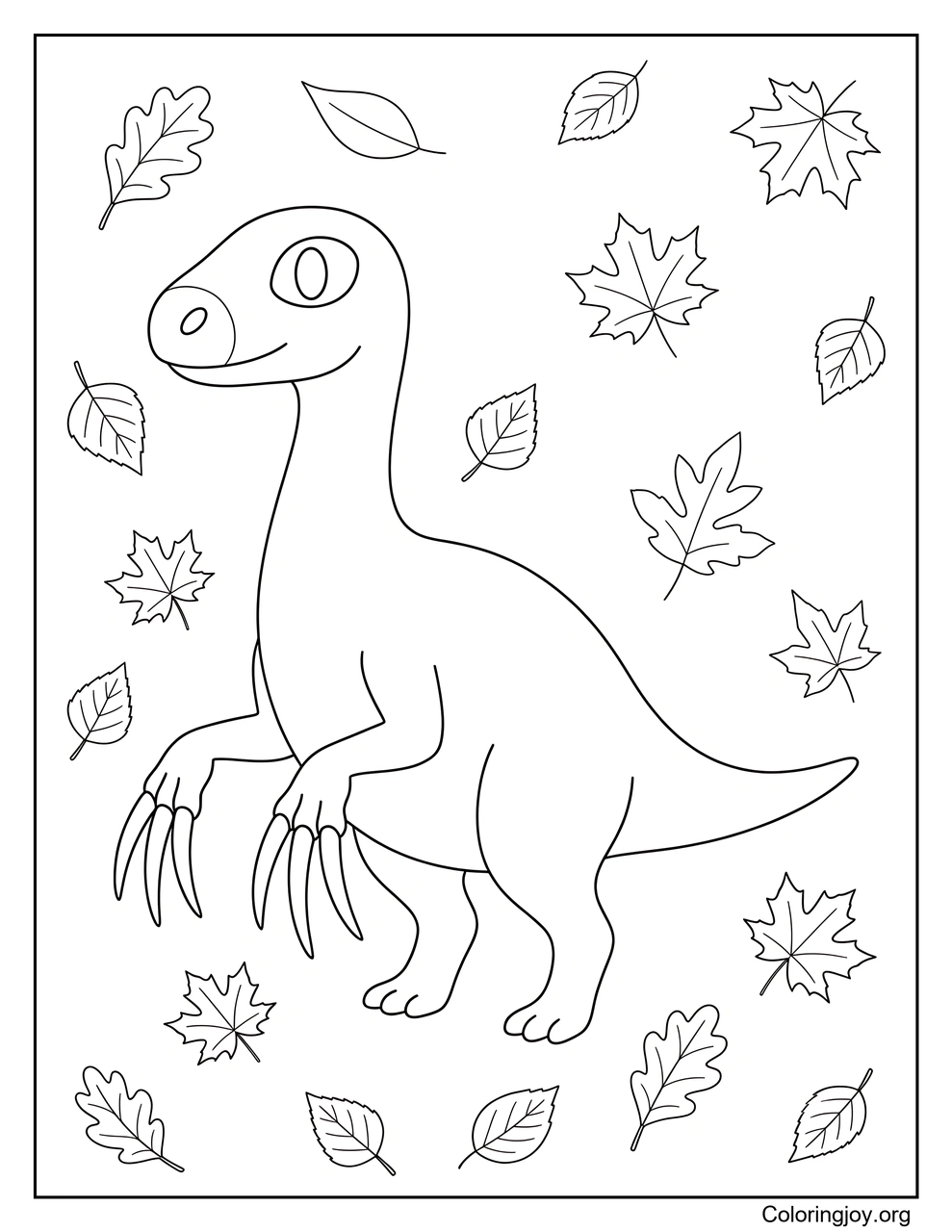 Therizinosaurus parmi les feuilles d'automne