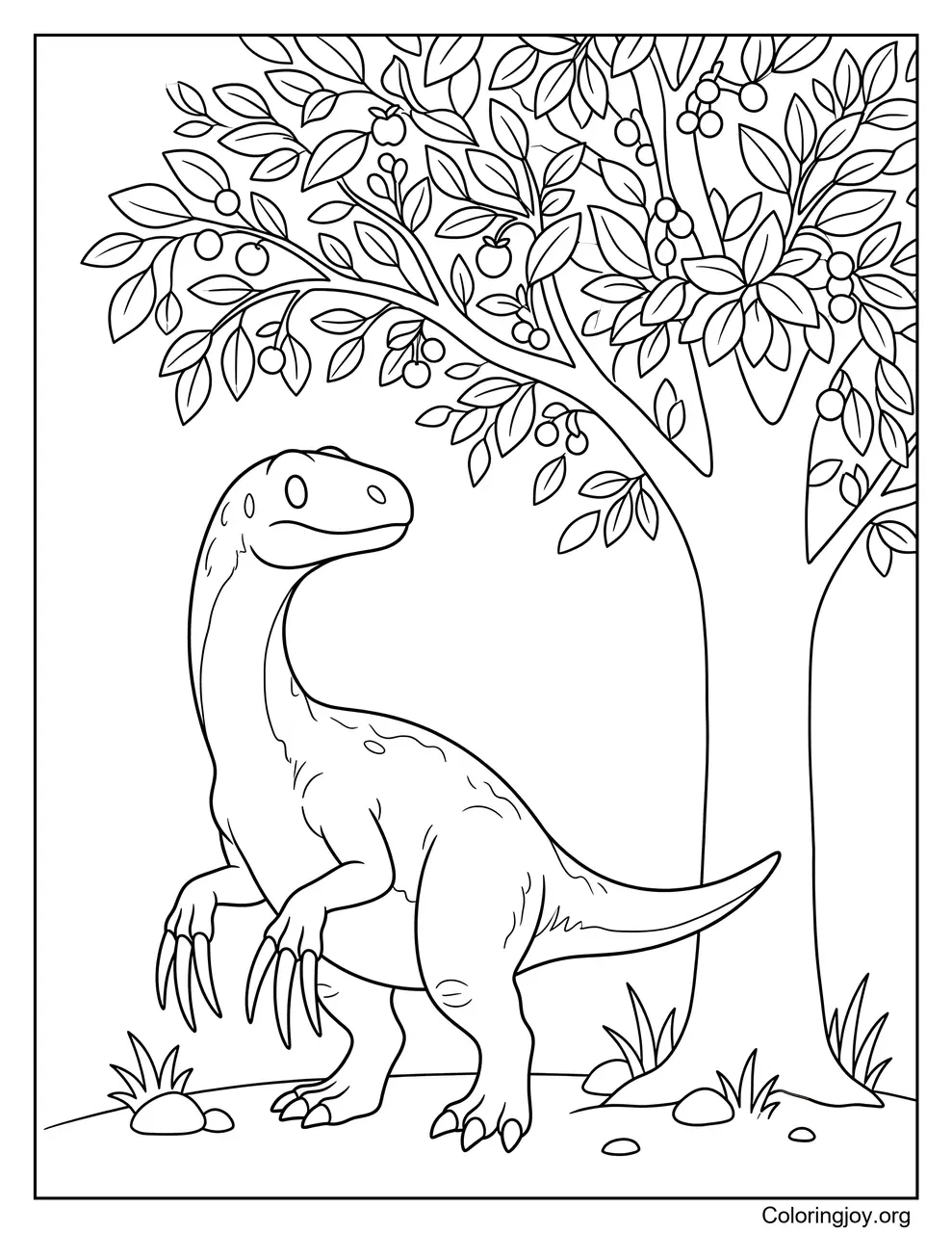Therizinosaurus se reposant sous un arbre