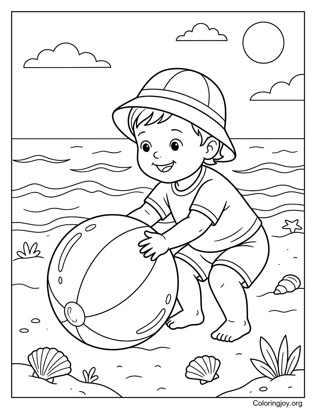 Rollende strandbal voor peuters
