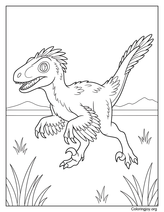 Utahraptor läuft über die Ebenen