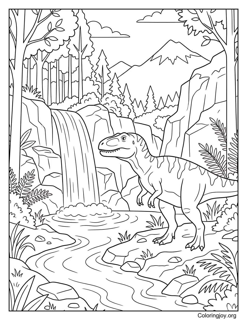 Wasserfall-Entdeckung durch Giganotosaurus