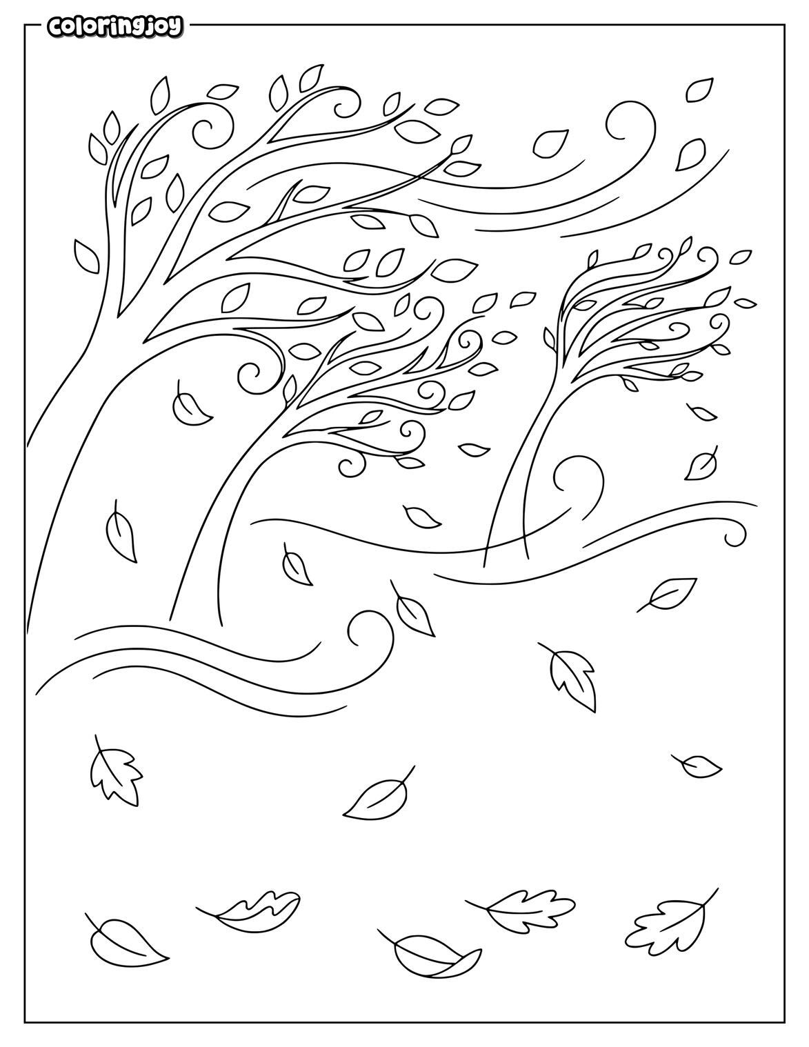 pumpkins surrounded by Fall Leaves in simple autumn coloring.