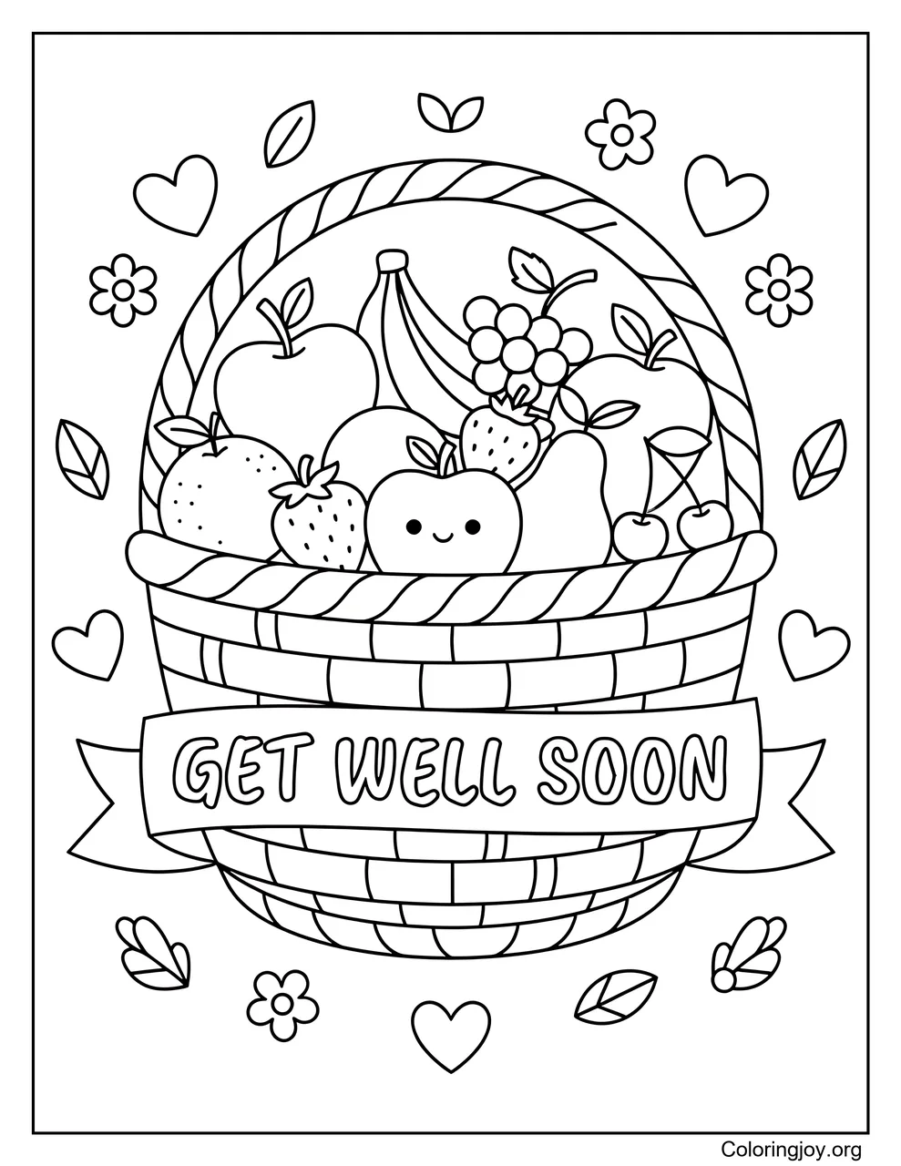 Basket of Fresh Fruit Get Well Soon