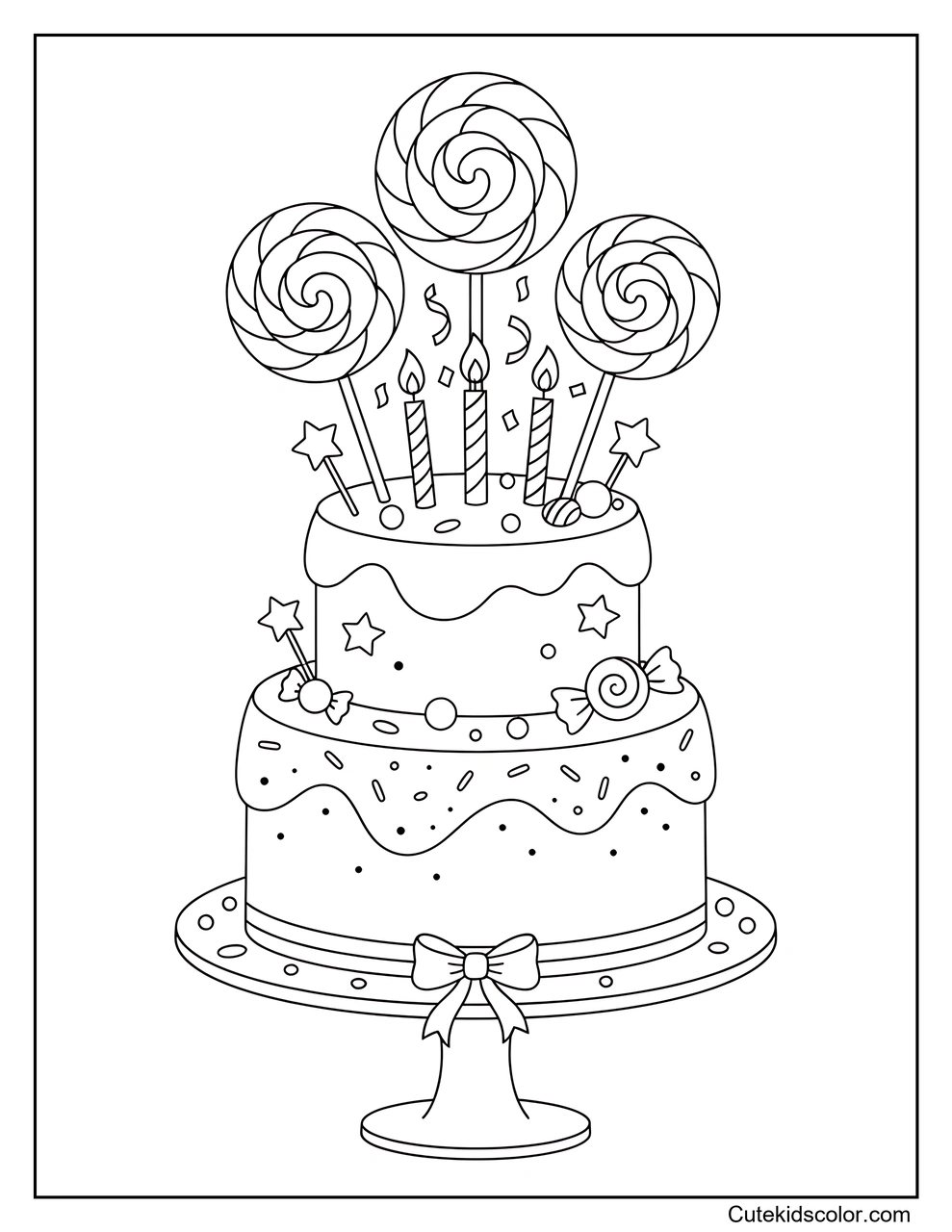 Birthday Cake with Lollipops