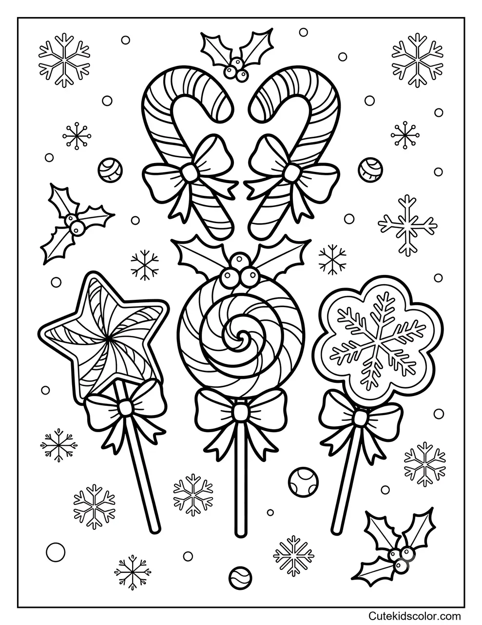 Christmas Candy Cane and Lollipop