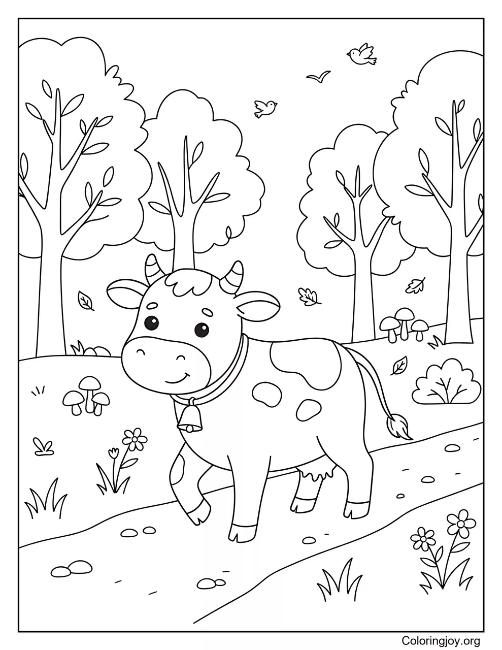 Cow in the Forest