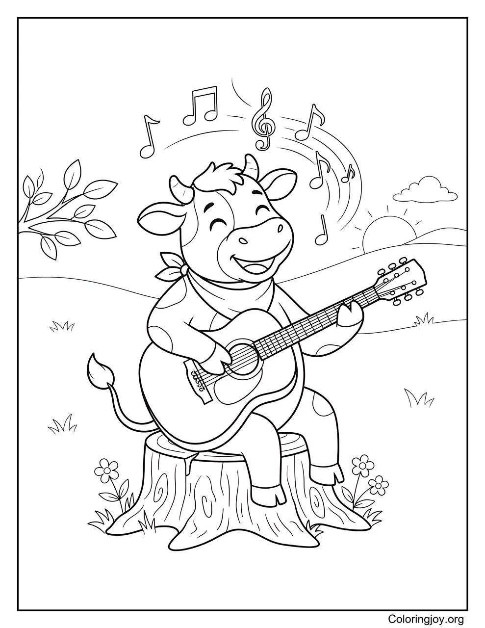 Cow Playing Guitar