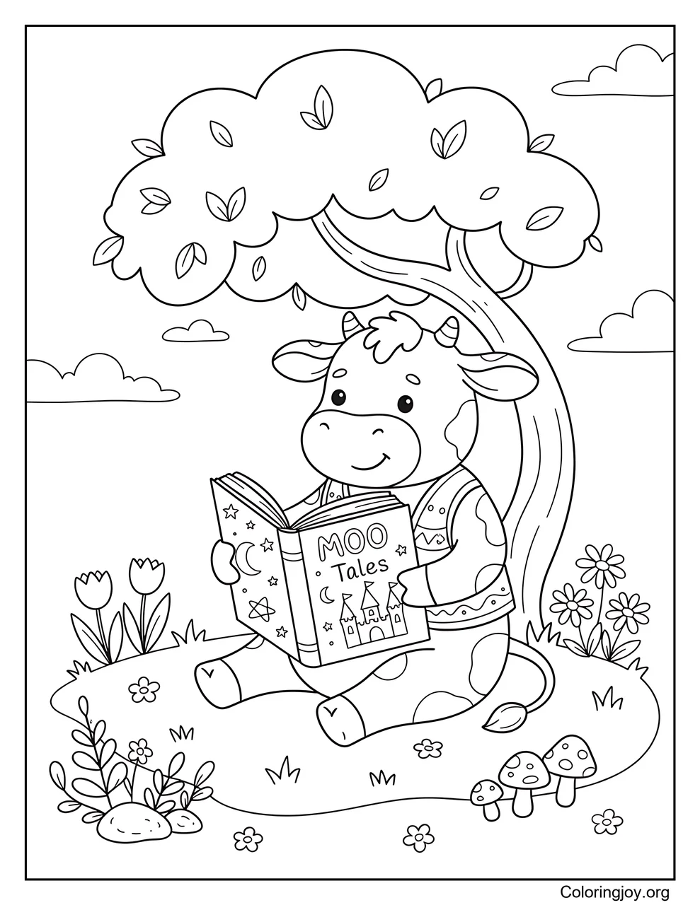 Cow Reading a Book