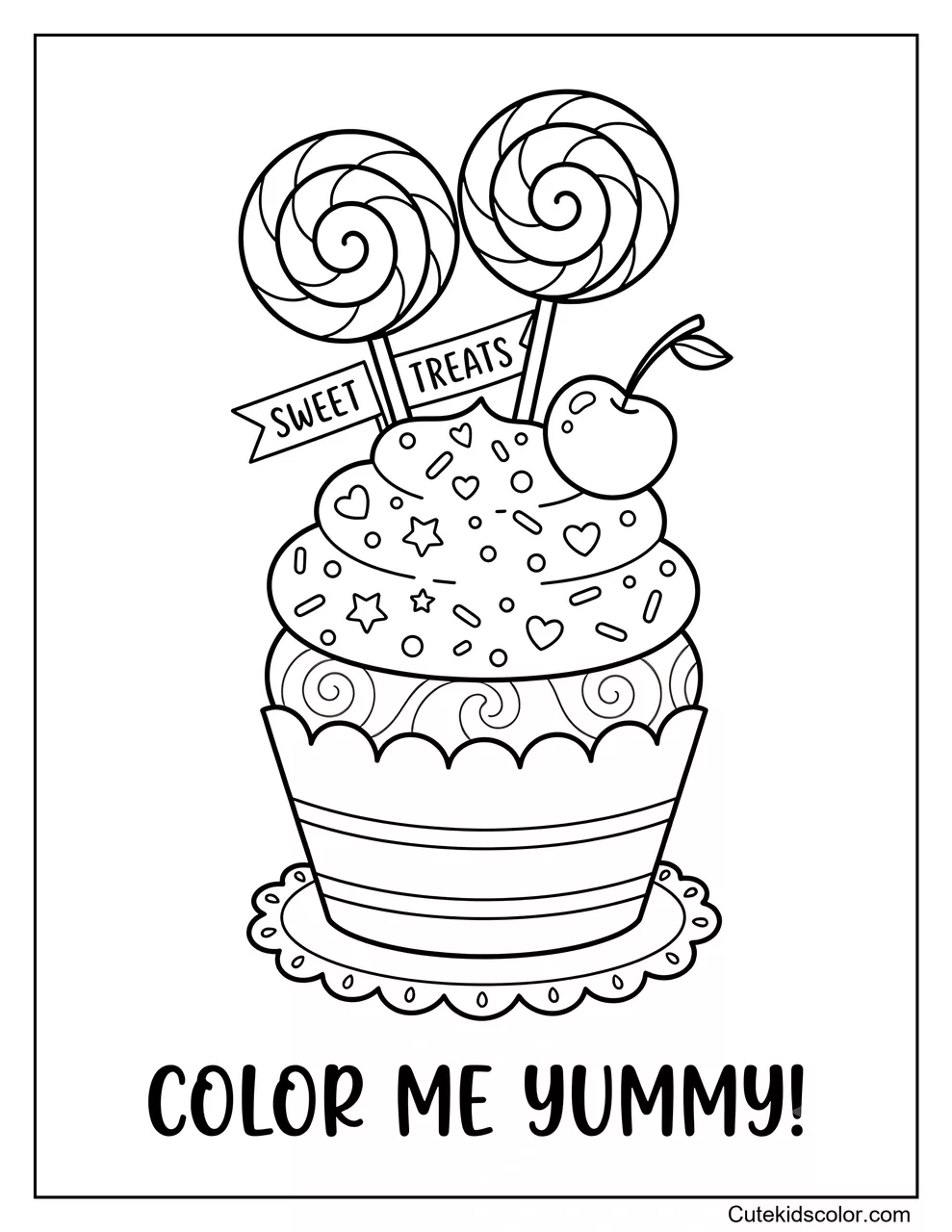 Cupcake with Lollipop Toppers
