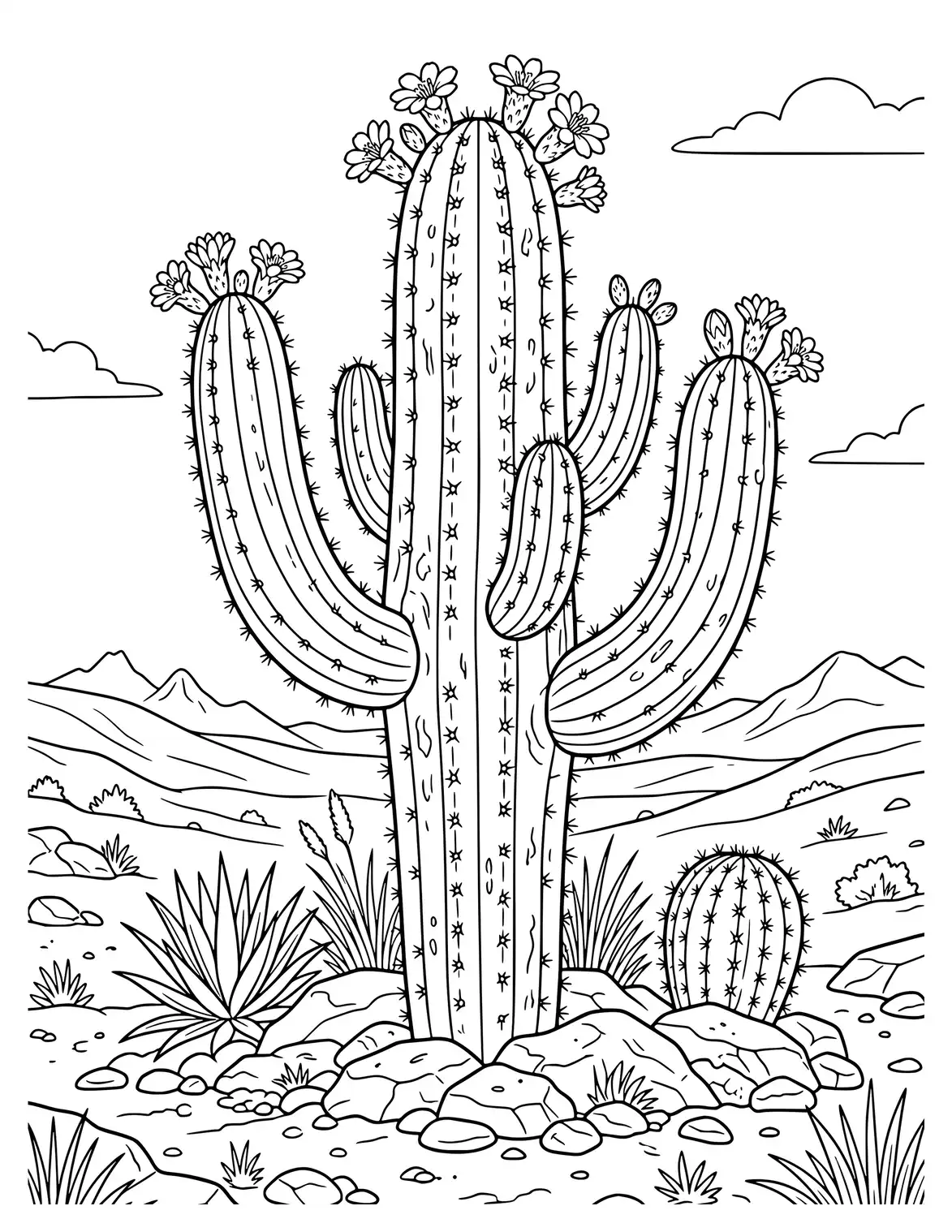 Simple cactus in a pot for kids.