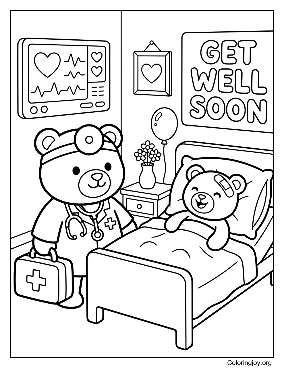 Doctor Bear Visiting a Patient