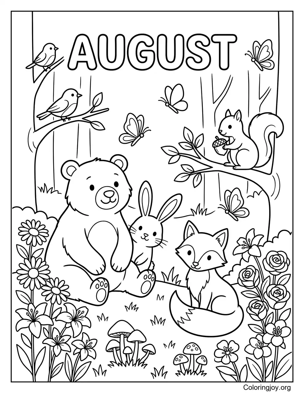 Amigos del bosque en agosto